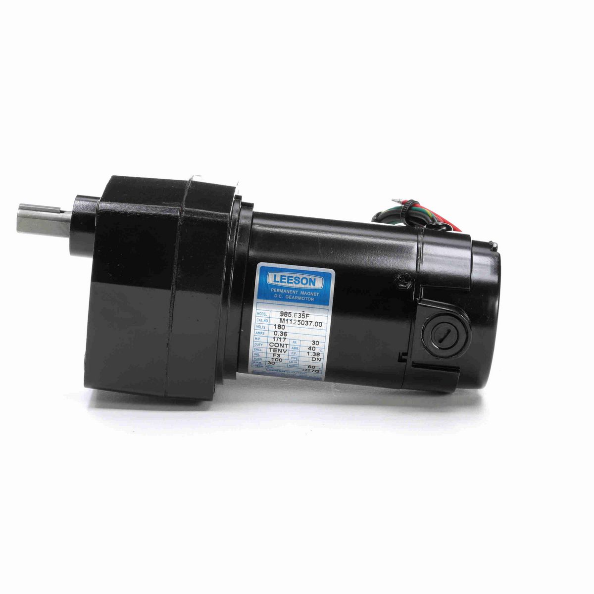 LEESON Parallel Shaft Gearmotor, 0.06 HP, 180 V, 30 RPM, 30 Frame, TENV - M1125037.00