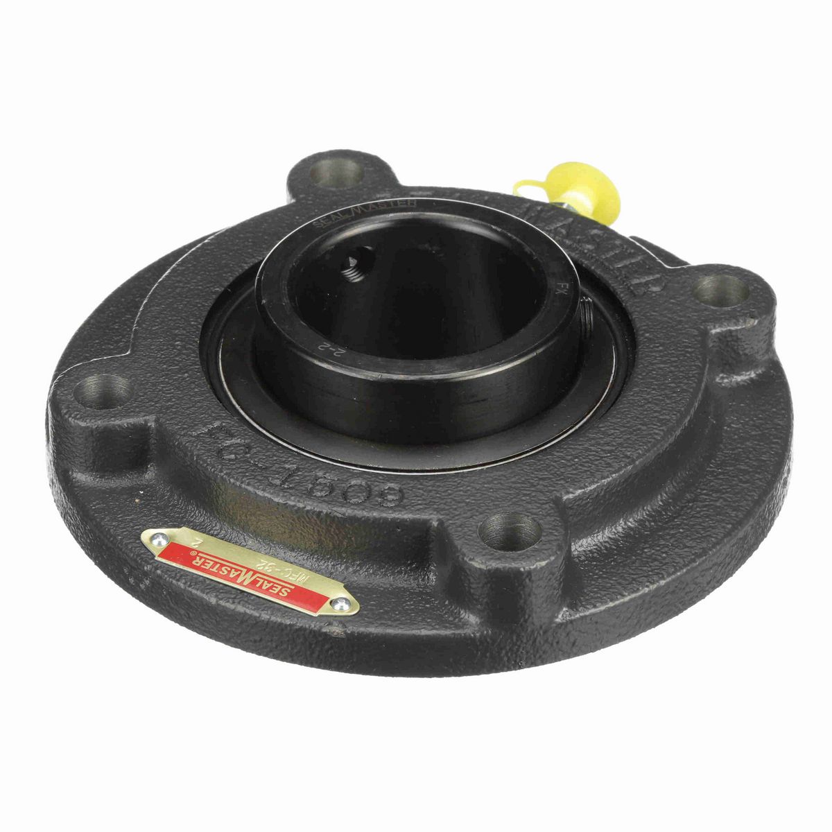 Sealmaster Mounted Cast Iron Flange Cartridge Ball Bearing - 52100 Bearing Steel, Black Oxided - Setscrew Lock - MFC-32