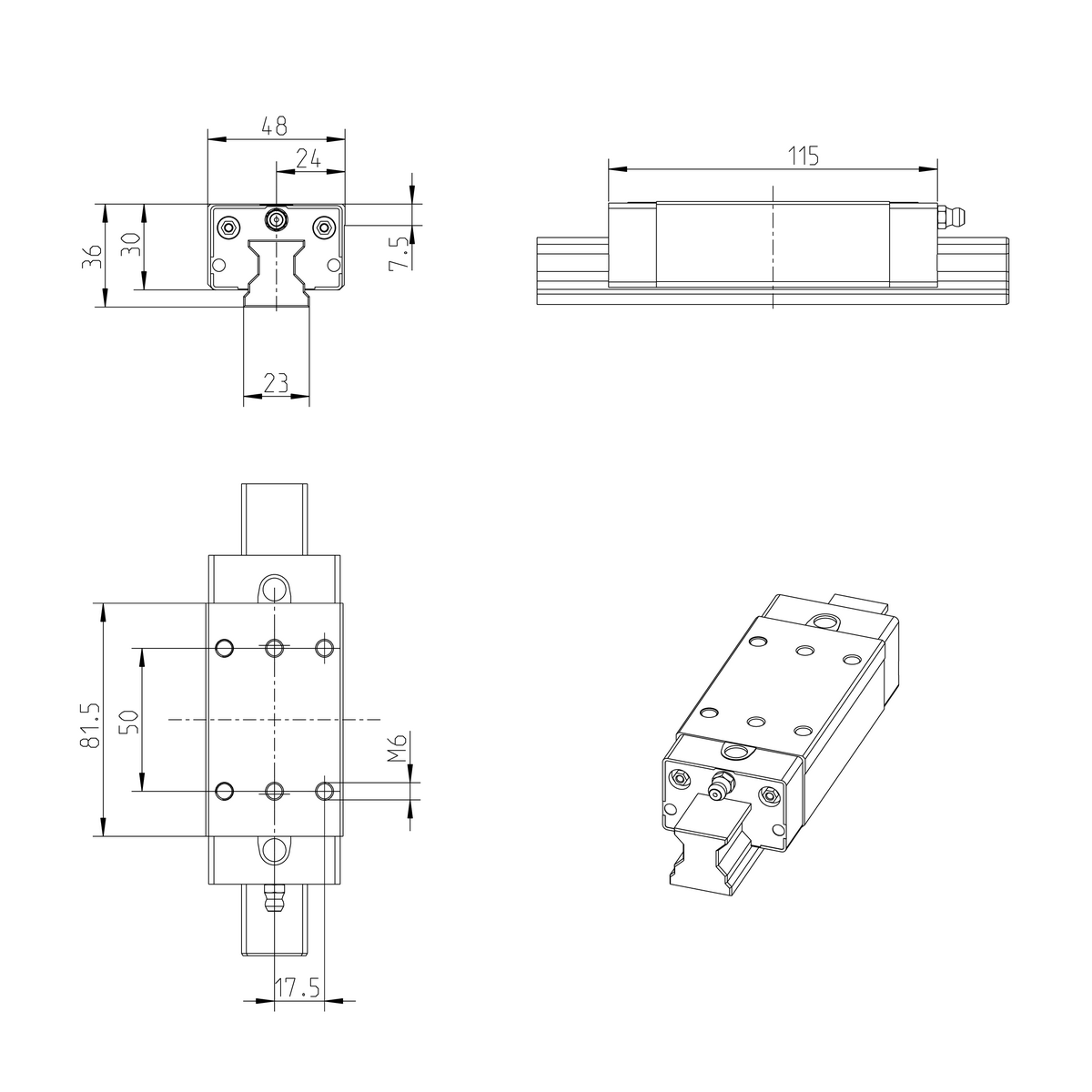 Роликовая каретка из углеродистой стали Bosch Rexroth RWD-025-SLS-C2-H-2 [R18232232X]