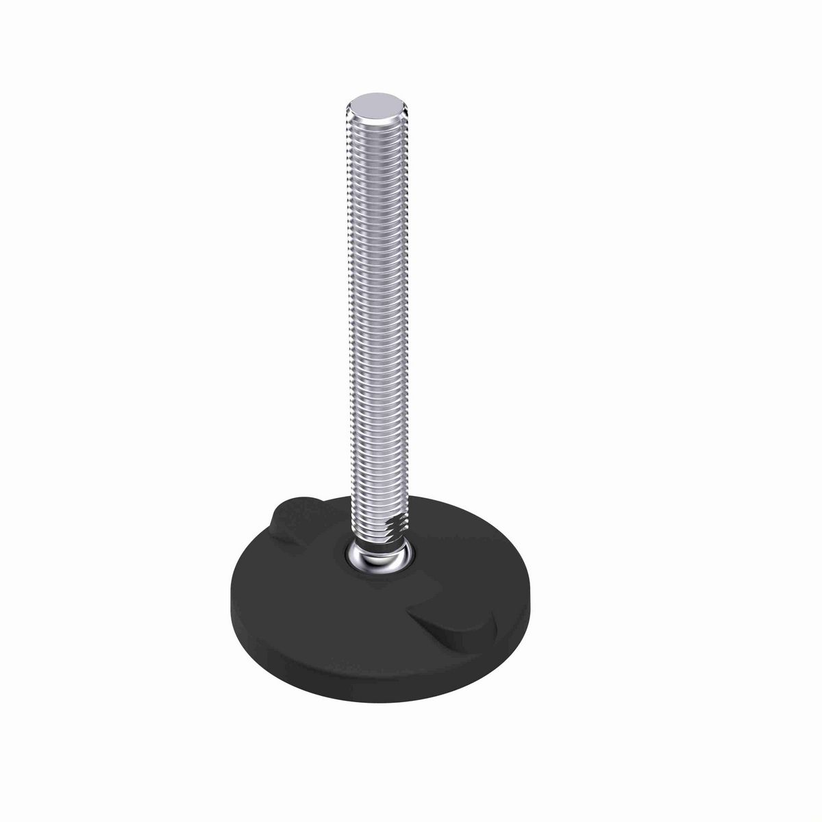 System Plast Articulating Plastic Leveler; Series: VG-511, Base Diameter: 4, Spindle Length: 6.09-in, Thread: 3/4-10 - VG-511H-04-S34-L7