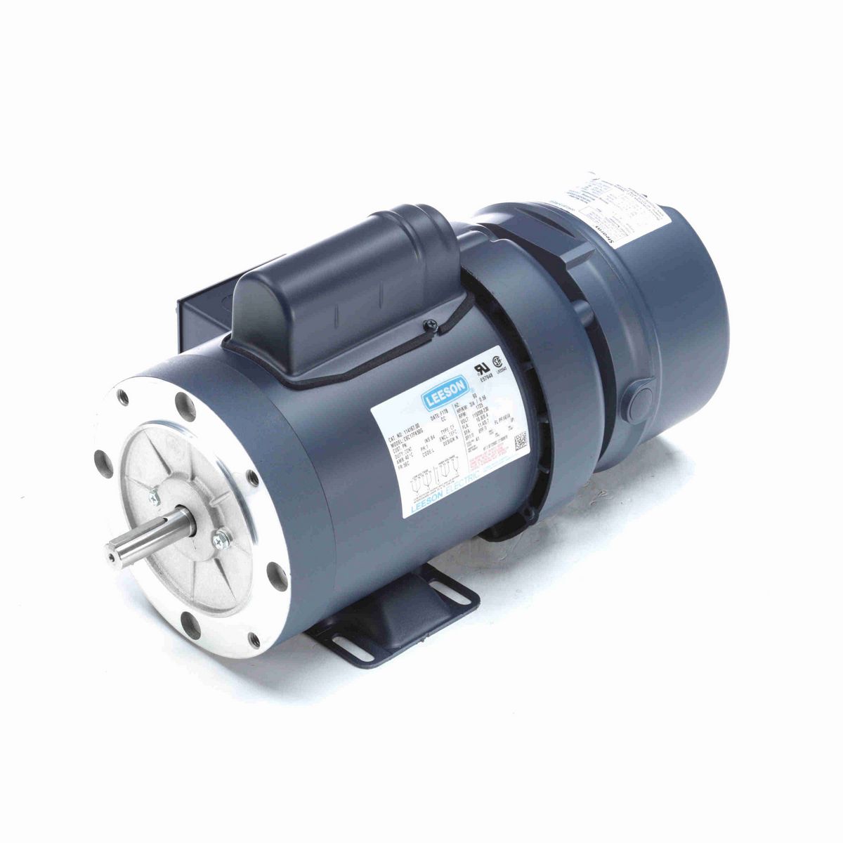 LEESON Brake Motor, 0.75 HP, 1 Ph, 60 Hz, 115/230 V, 1800 RPM, 56C Frame, TEFC - 114167.00