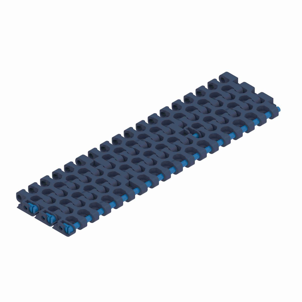 System Plast 2190FT Straight Running Solid Top, Material: NG evo (Gray Blue), Width: 18in, Pitch: 0.75in - NGE2190FT-K1800