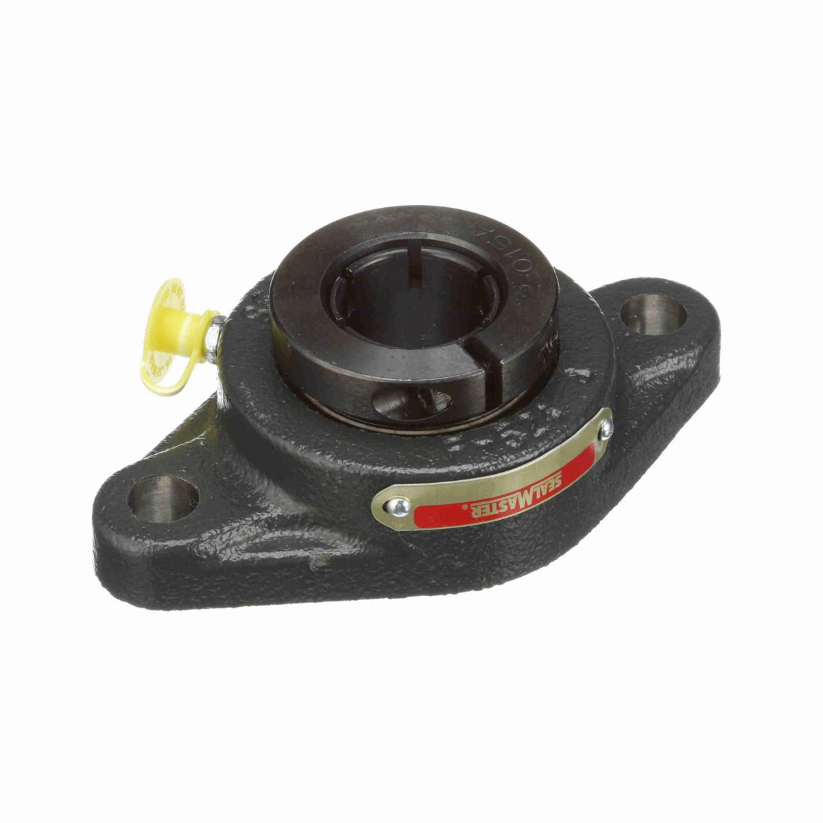 Sealmaster Mounted Cast Iron Two Bolt Flange Ball Bearing - 52100 Bearing Steel, Black Oxided - Concentric Lock - SFT-35T