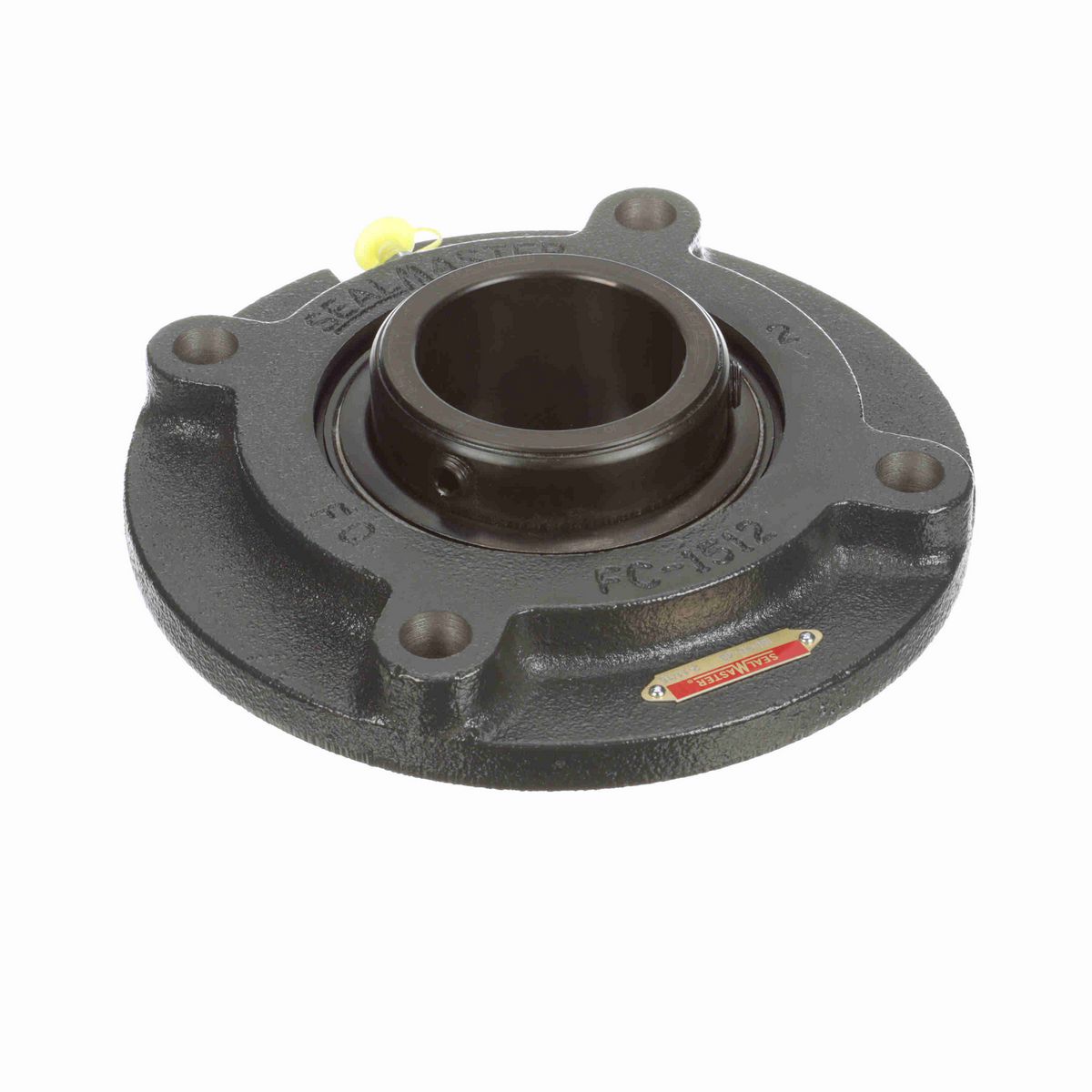 Sealmaster Mounted Cast Iron Flange Cartridge Ball Bearing - 52100 Bearing Steel, Black Oxided - Double Setscrew Lock - MFCD-43