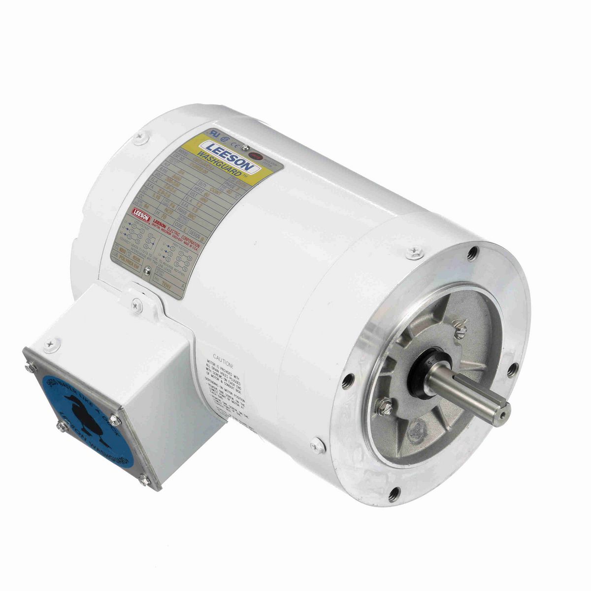 LEESON White Duck™ General Purpose Motor, 0.75 HP, 3 Ph, 60 Hz, 230/460 V, 3600 RPM, 56C Frame, TENV - 113022.00