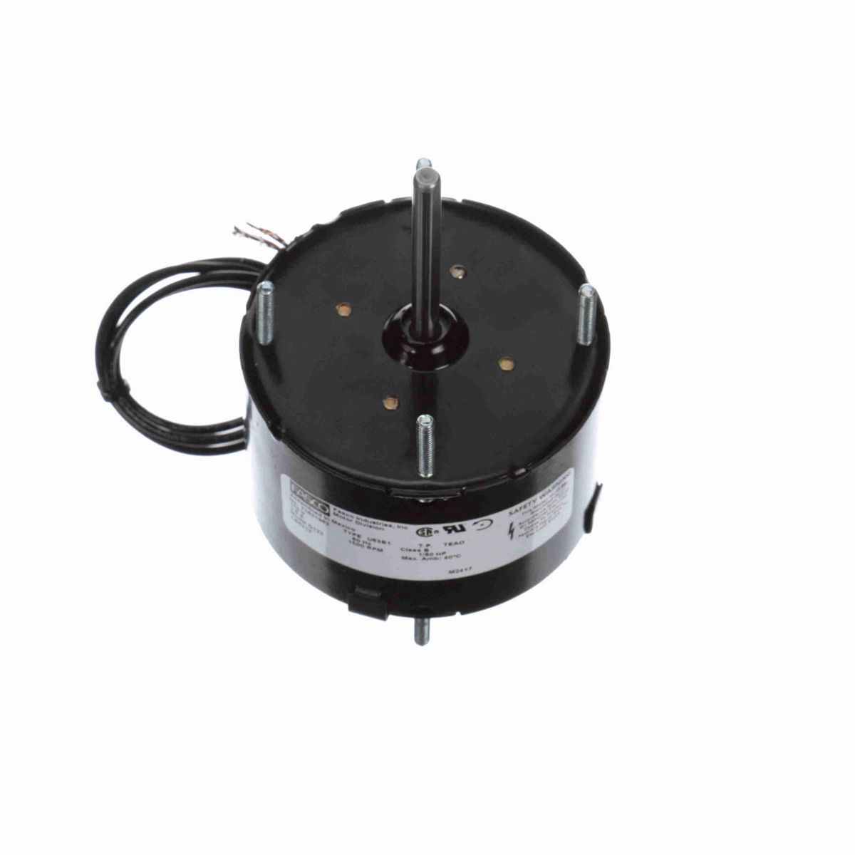 FASCO Fan and Blower Motor, 1/80 HP, 1 Ph, 60 Hz, 115 V, 1500 RPM, 1 Speed, 3.3" Diameter, TEAO - D123