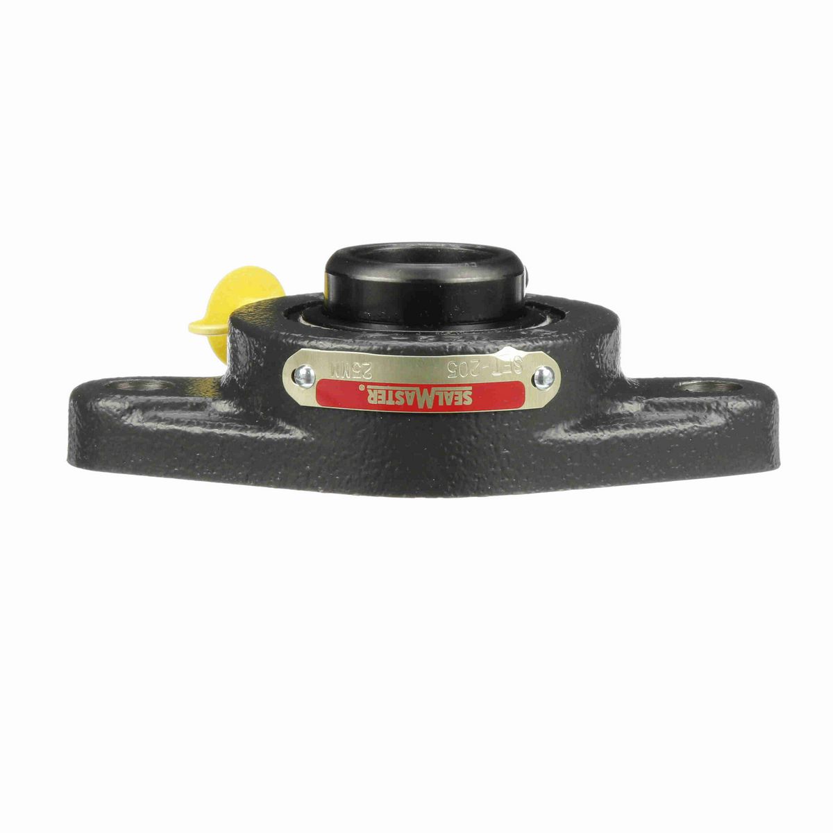 Sealmaster Mounted Cast Iron Two Bolt Flange Ball Bearing - 52100 Bearing Steel, Black Oxided - Setscrew Lock - SFT-205