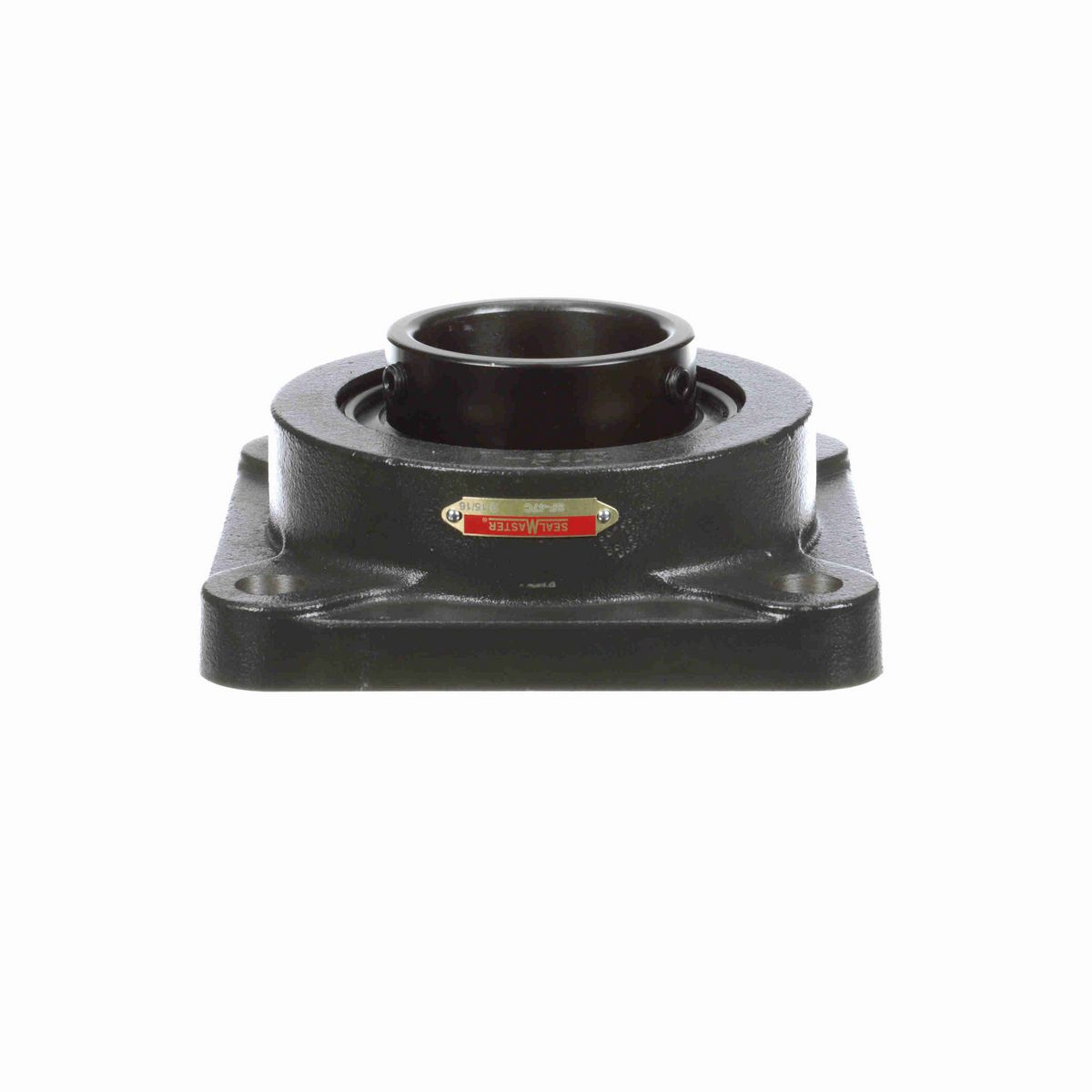 Sealmaster Mounted Cast Iron Four Bolt Flange Ball Bearing - 52100 Bearing Steel, Black Oxided - Setscrew Lock - SF-47C