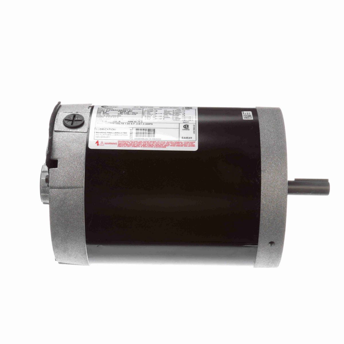 Century General Purpose Motor, 3/4 HP, 3 Ph, 60 Hz, 200-230/460 V, 1800 RPM, 56C Frame, TENV - H257L