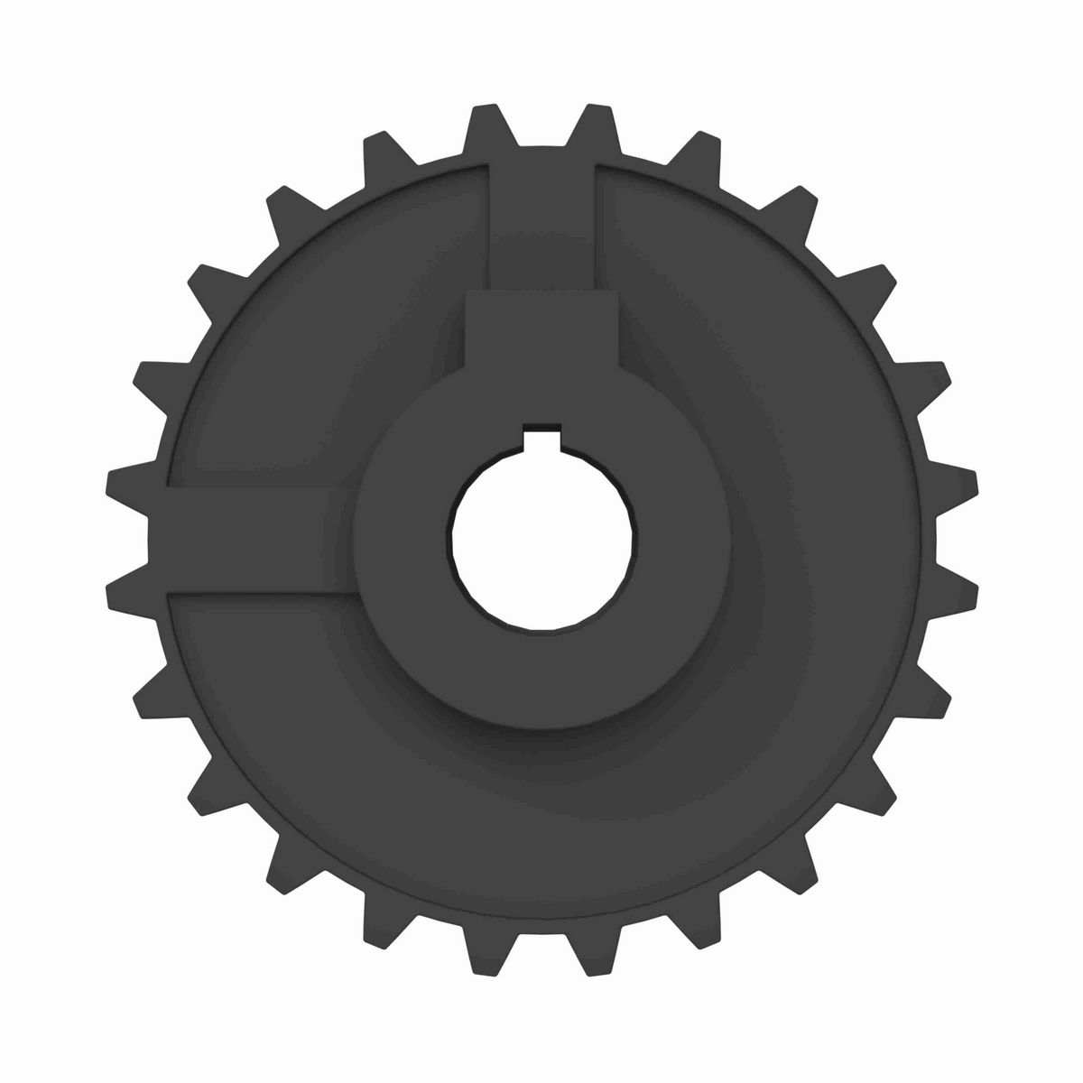 Rexnord 5700 Series Solid One Piece Molded Acetal Sprocket with 24 Teeth and a 1in Round Shaft-Ready Bore with Keyway & 2 Setscrews - 114-1597-1