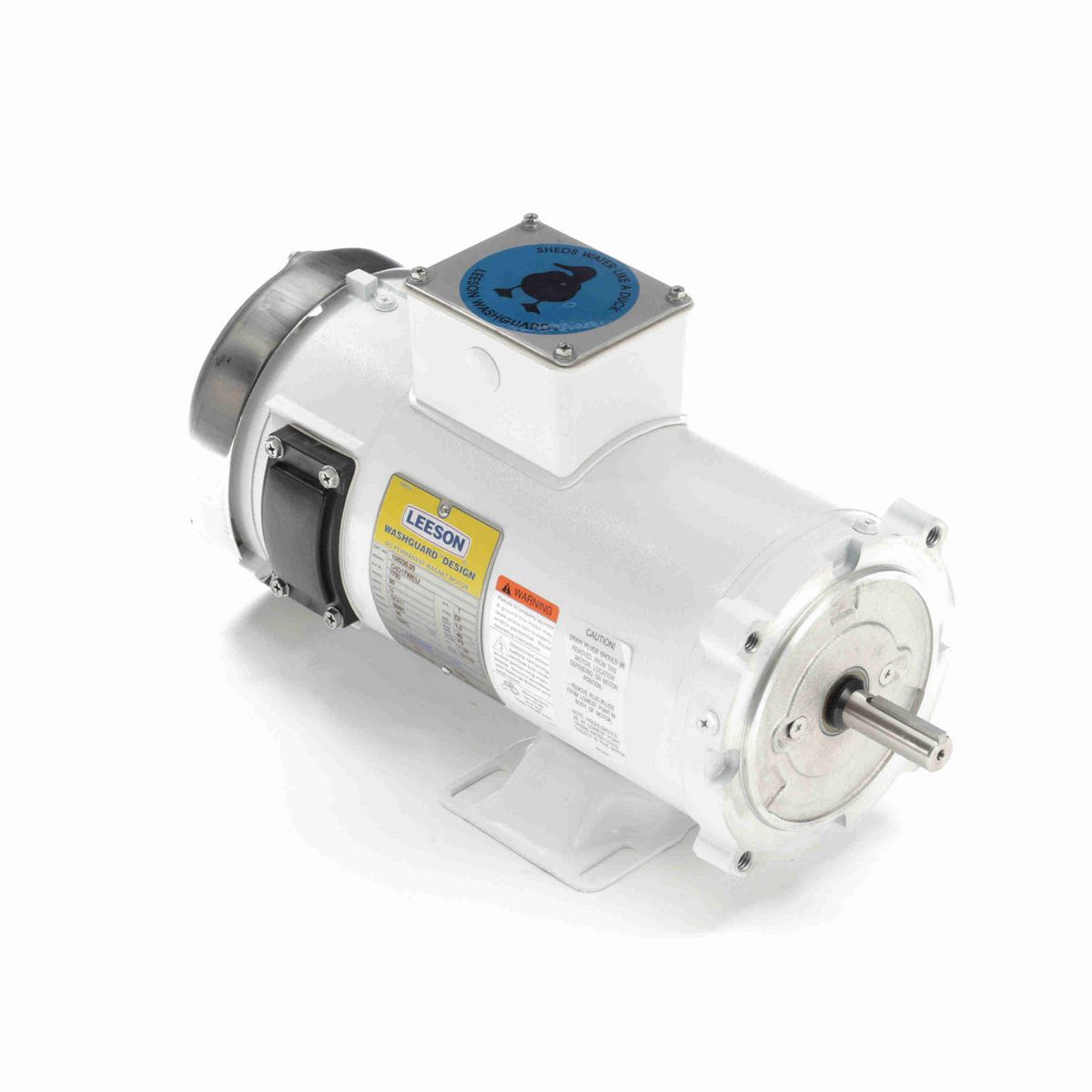 LEESON White Duck™ Washdown Motor, 1 HP, 90 V, 1750 RPM, S56C Frame, TEFC - 108230.00