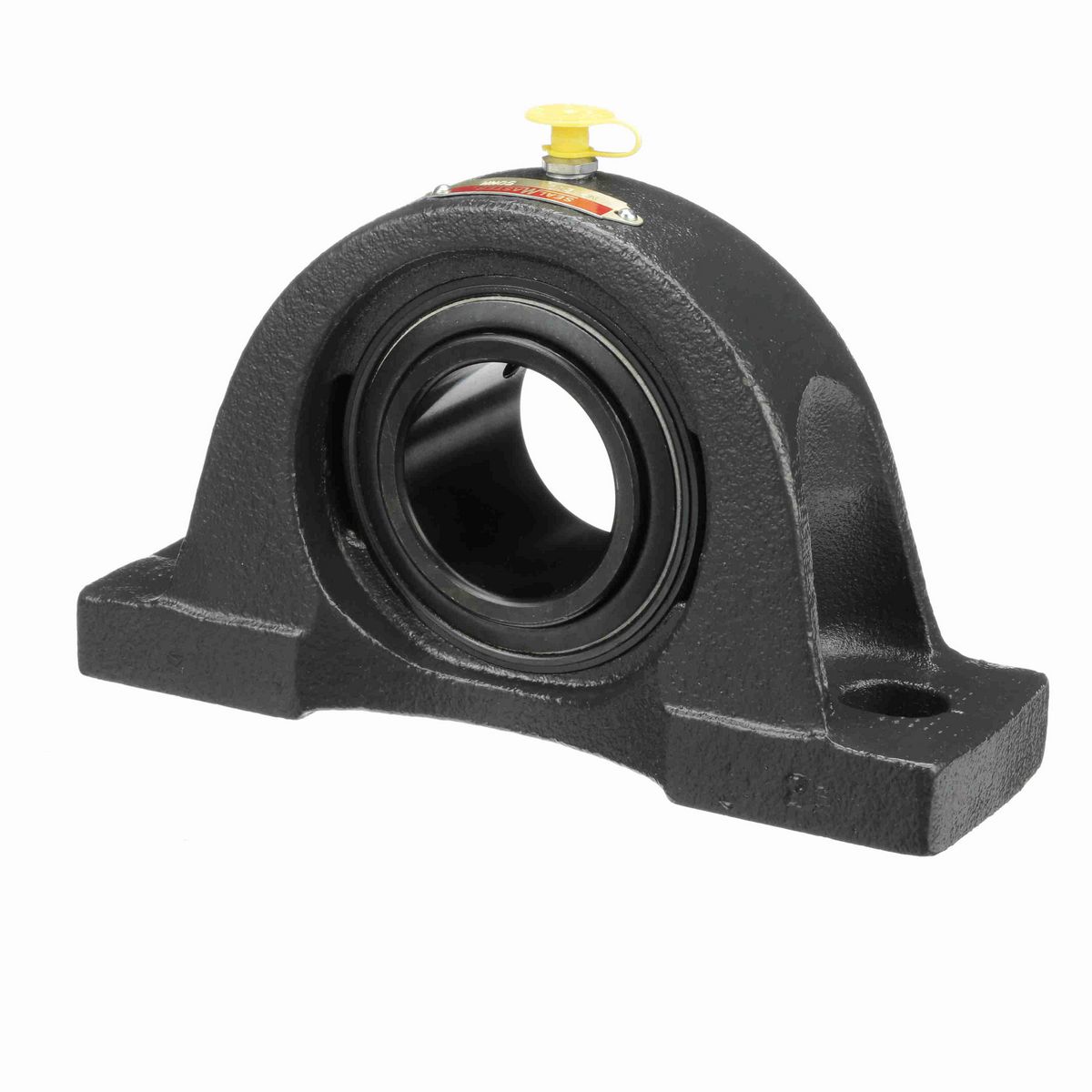 Sealmaster Mounted Cast Iron Two Bolt Pillow Block Ball Bearing - 52100 Bearing Steel, Black Oxided - Setscrew Lock - NP-210