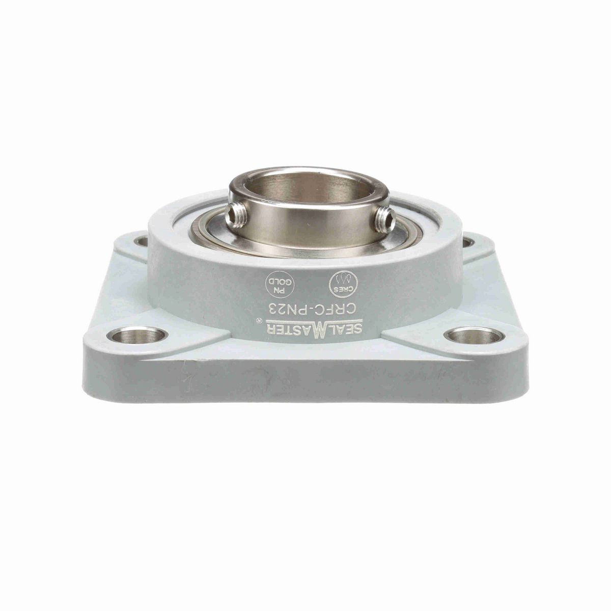 Sealmaster Mounted Composite Four Bolt Flange Ball Bearing - 52100 Bearing Steel, Phosphorus Nickel Coated - Setscrew Lock - Corrosion Resistant - CRFC-PN23