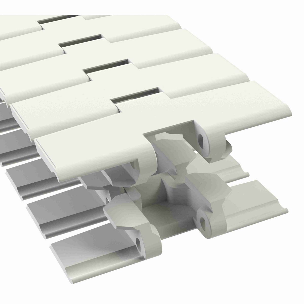 Rexnord 879TAB Side-flexing Solid Top, Material: Chemical Resistant (White), Width: 4.5in, Pitch: 1.5in - 81408502