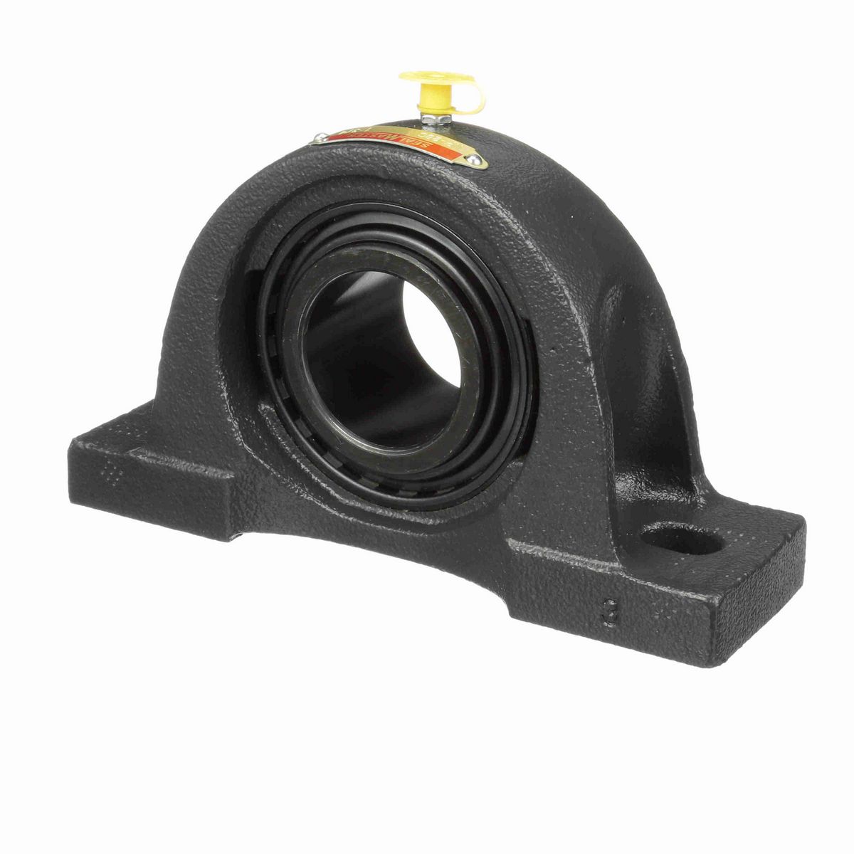 Sealmaster Mounted Cast Iron Two Bolt Pillow Block Ball Bearing - 52100 Bearing Steel, Black Oxided - Setscrew Lock - NP-28C