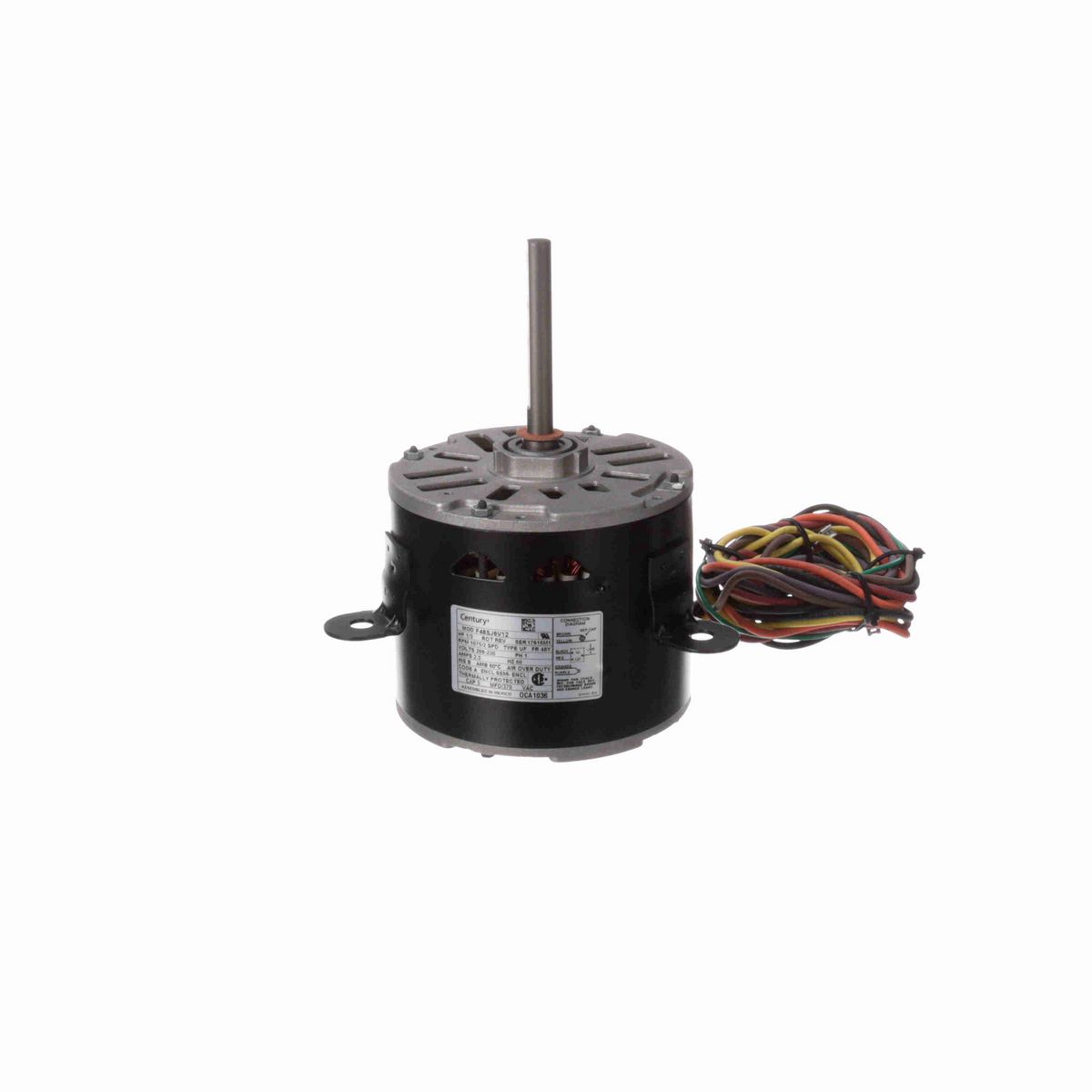 Century OEM Replacement Motor, 1/3 HP, 1 Ph, 60 Hz, 208-230 V, 1075 RPM, 2 Speed, 48 Frame, SEMI ENCL - OCA1036