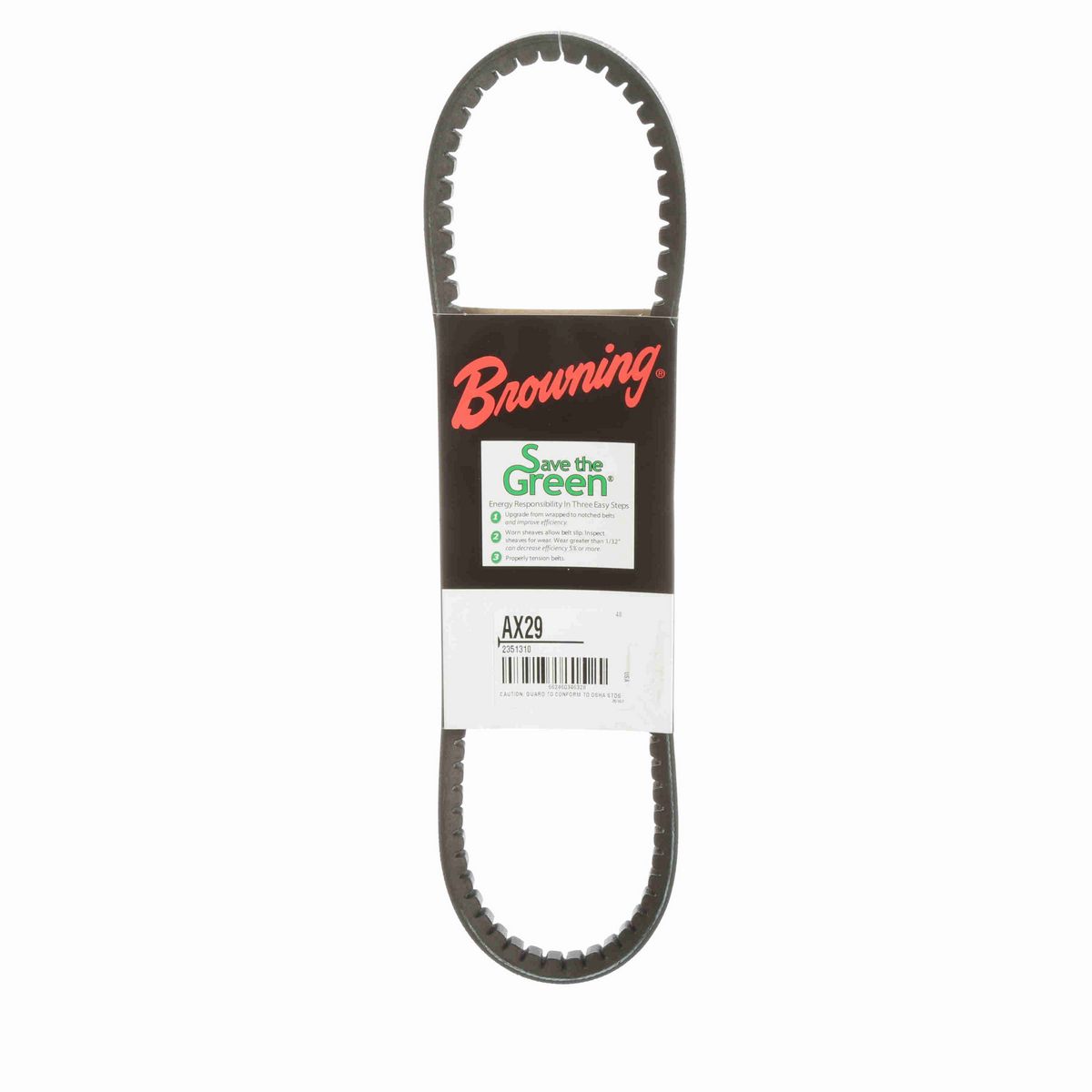 Browning EPDM Notched Belt 98% Efficient - AX29