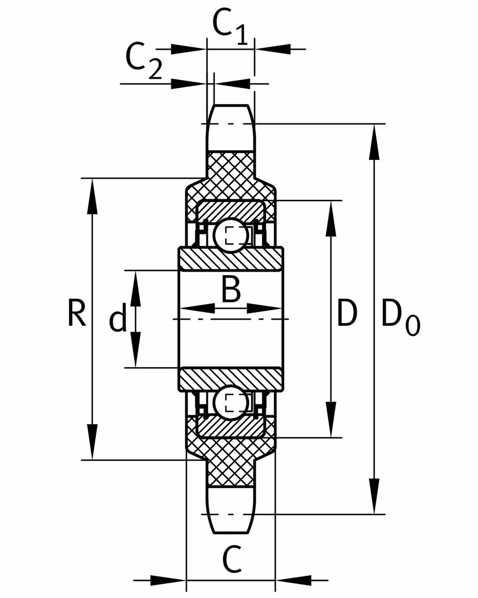 Звездочка-натяжитель цепи INA KSR16-L0-12-10-15-22 (KSR 16.LO.12.10.15.22)
