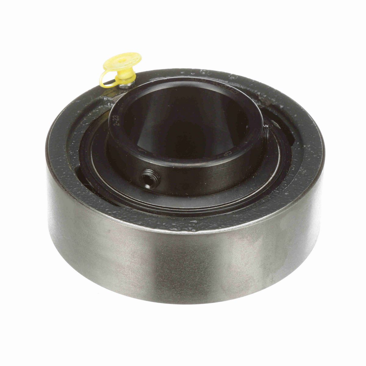 Sealmaster Mounted Cast Iron Cylindrical Cartridge Ball Bearing - 52100 Bearing Steel, Black Oxided - Setscrew Lock - SC-35