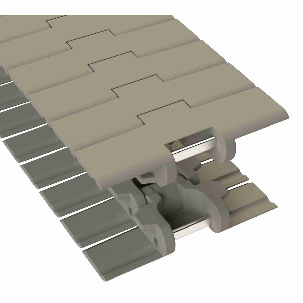 Rexnord 882TAB Side-flexing Solid Top, Material: Heat Stabilized (Green), Width: 6in, Pitch: 1.5in - 10482888