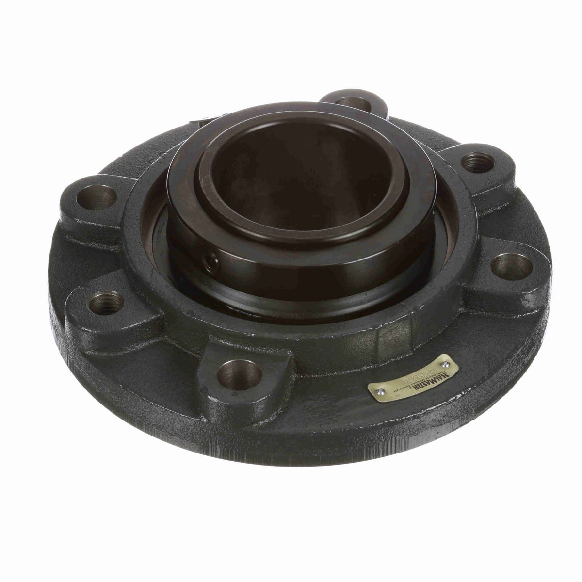 Sealmaster Mounted Ductile Iron Piloted Flange Spherical Roller - 52100 Bearing Steel, Black Oxided - Collar Mount Lock - USFCE5000-307