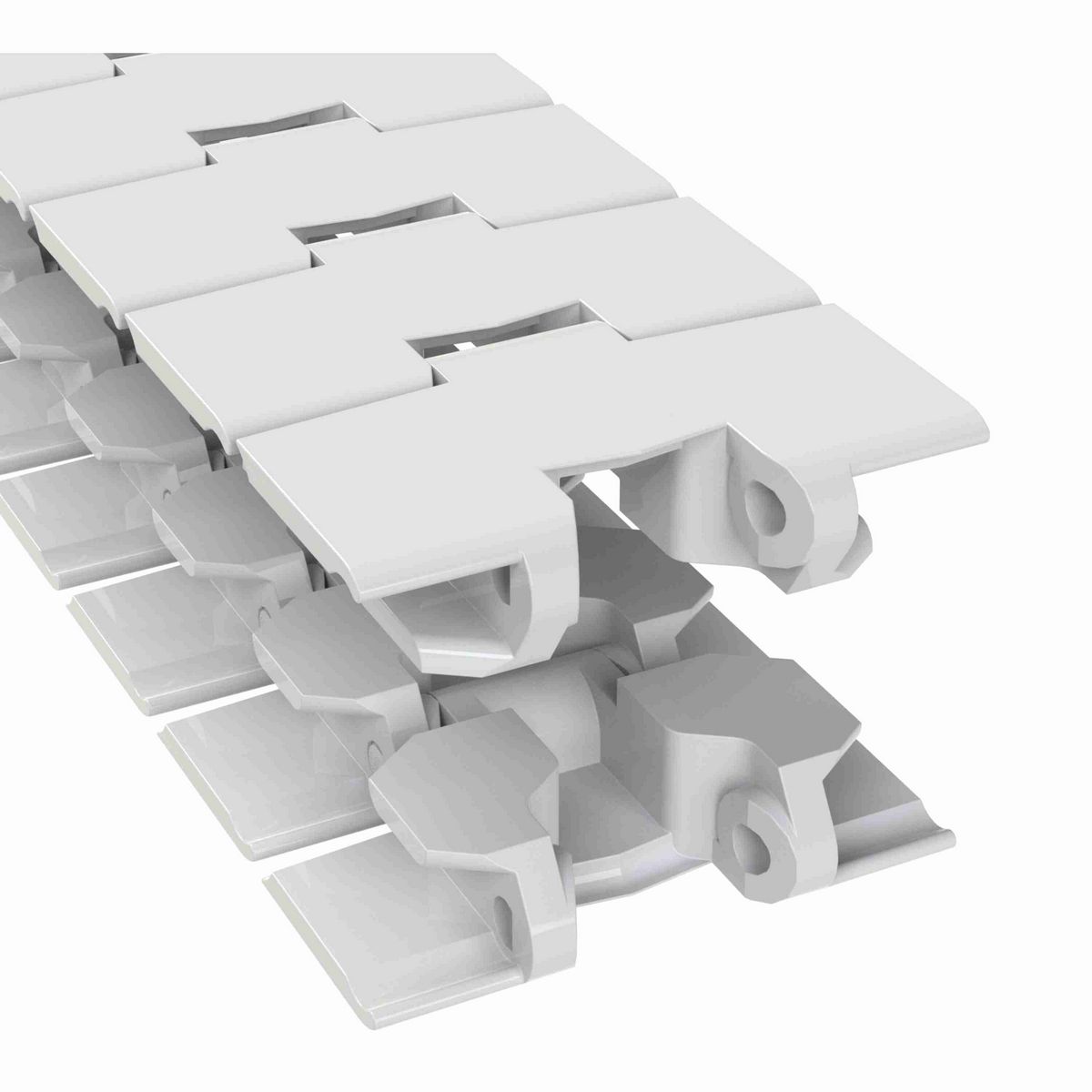 Rexnord 880TAB BO Side-flexing Solid Top Tight Radius, Material: Silver Platinum Series, Width: 3.25in, Pitch: 1.5in - 81430501