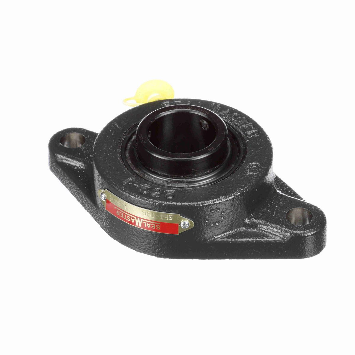 Sealmaster Mounted Cast Iron Two Bolt Flange Ball Bearing - 52100 Bearing Steel, Black Oxided - Setscrew Lock - SFT-19C