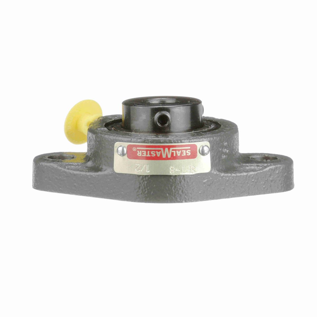 Sealmaster Mounted Cast Iron Two Bolt Flange Ball Bearing - 52100 Bearing Steel, Black Oxided - Setscrew Lock - SFT-8