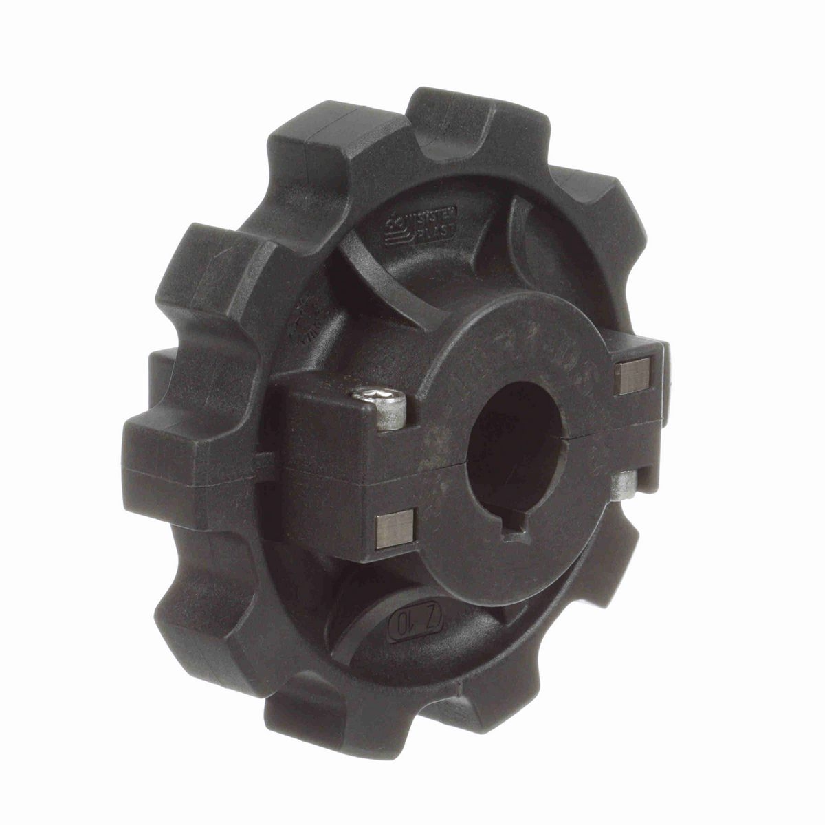 System Plast 882 Series Split Molded Sprocket with 10 Teeth, a 1in Round Shaft-Ready Bore and Setscrew - 882-10R1-DS-SS