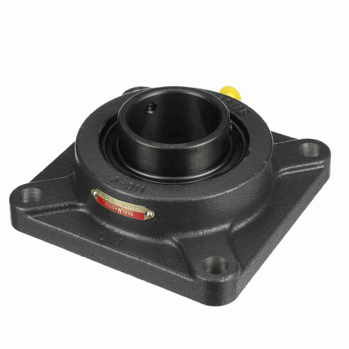 Sealmaster Mounted Cast Iron Four Bolt Flange Ball Bearing - 52100 Bearing Steel, Black Oxided - Setscrew Lock - SF-39C