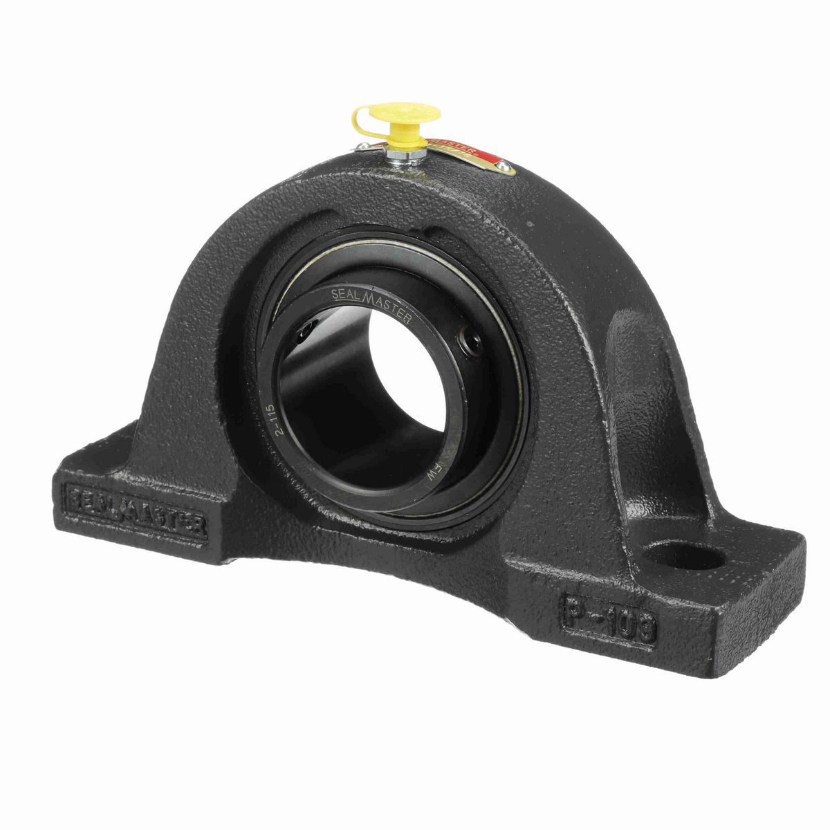 Sealmaster Mounted Cast Iron Two Bolt Pillow Block Ball Bearing - 52100 Bearing Steel, Black Oxided - Setscrew Lock - NP-31