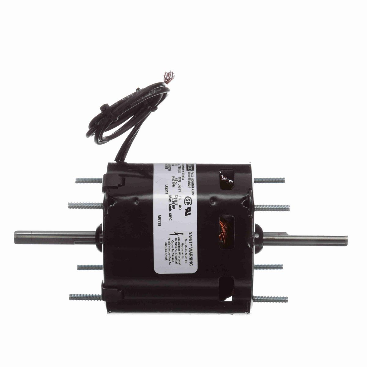 FASCO Fan and Blower Motor, 1/30 HP, 1 Ph, 60 Hz, 115 V, 1500 RPM, 1 Speed, 3.3" Diameter, OAO - D136