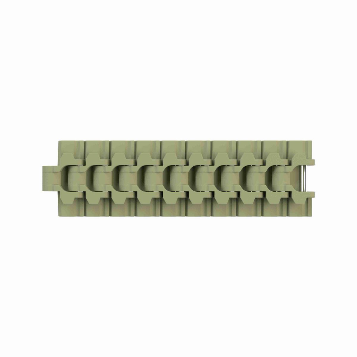 Rexnord 882TAB Side-flexing Solid Top, Material: Green Abrasion Resistant Polyamide, Width: 4.5in, Pitch: 1.5in - 81430511