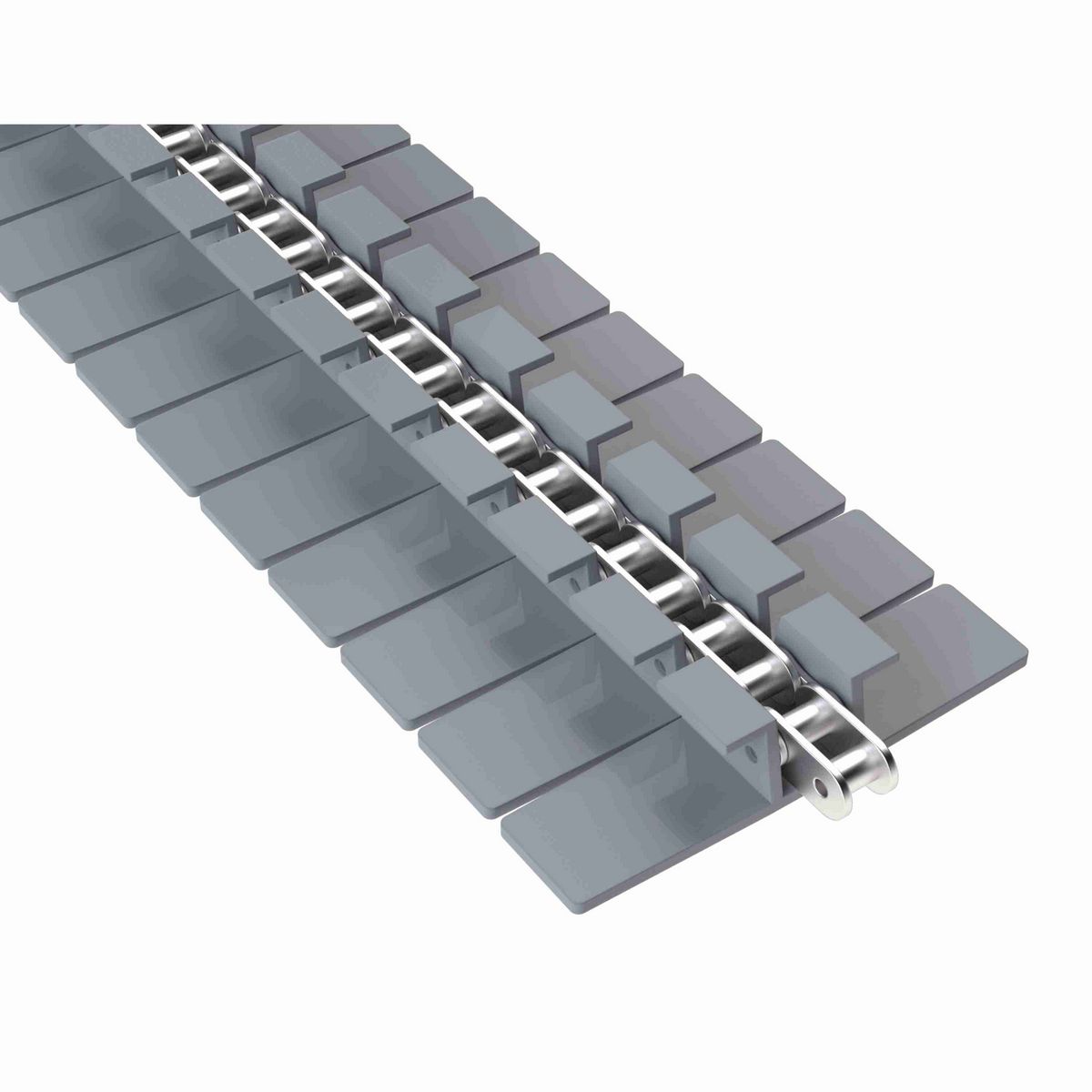 Rexnord 1873TAB Side-flexing Solid Top, Material: Silver Platinum Series, Width: 6in, Pitch: 1.5in - 81430844