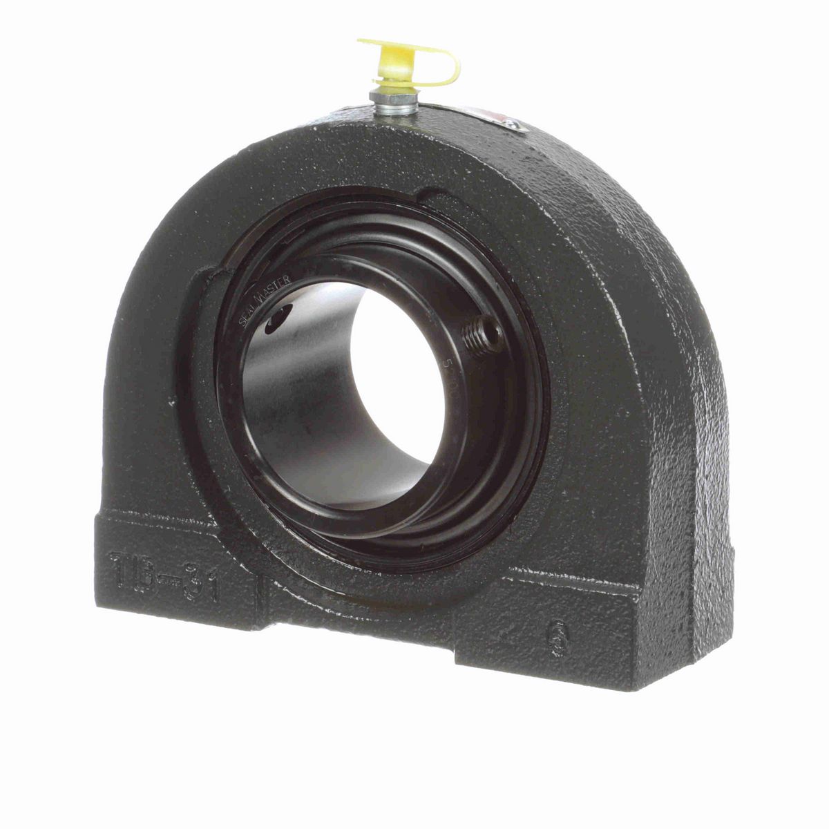 Sealmaster Mounted Cast Iron Tapped Base Pillow Block Ball Bearing - 52100 Bearing Steel, Black Oxided - Setscrew Lock - TB-210C