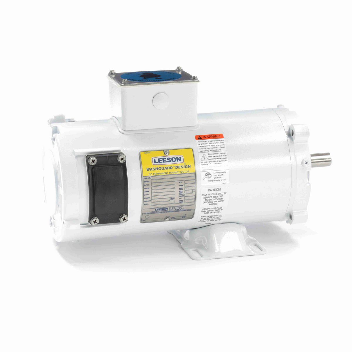 LEESON White Duck™ Washdown Motor, 0.75 HP, 180 V, 1750 RPM, S56C Frame, TENV - 108229.00