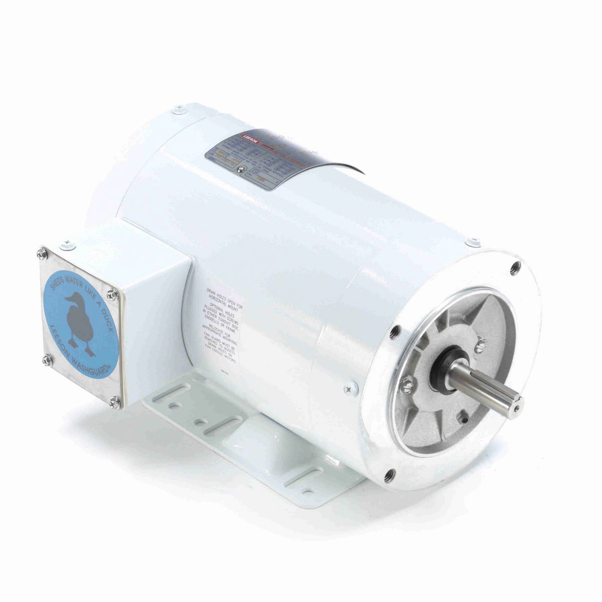 LEESON White Duck™ General Purpose Motor, 1.50 HP, 3 Ph, 60 Hz, 230/460 V, 3600 RPM, 56HC Frame, TENV - 113591.00