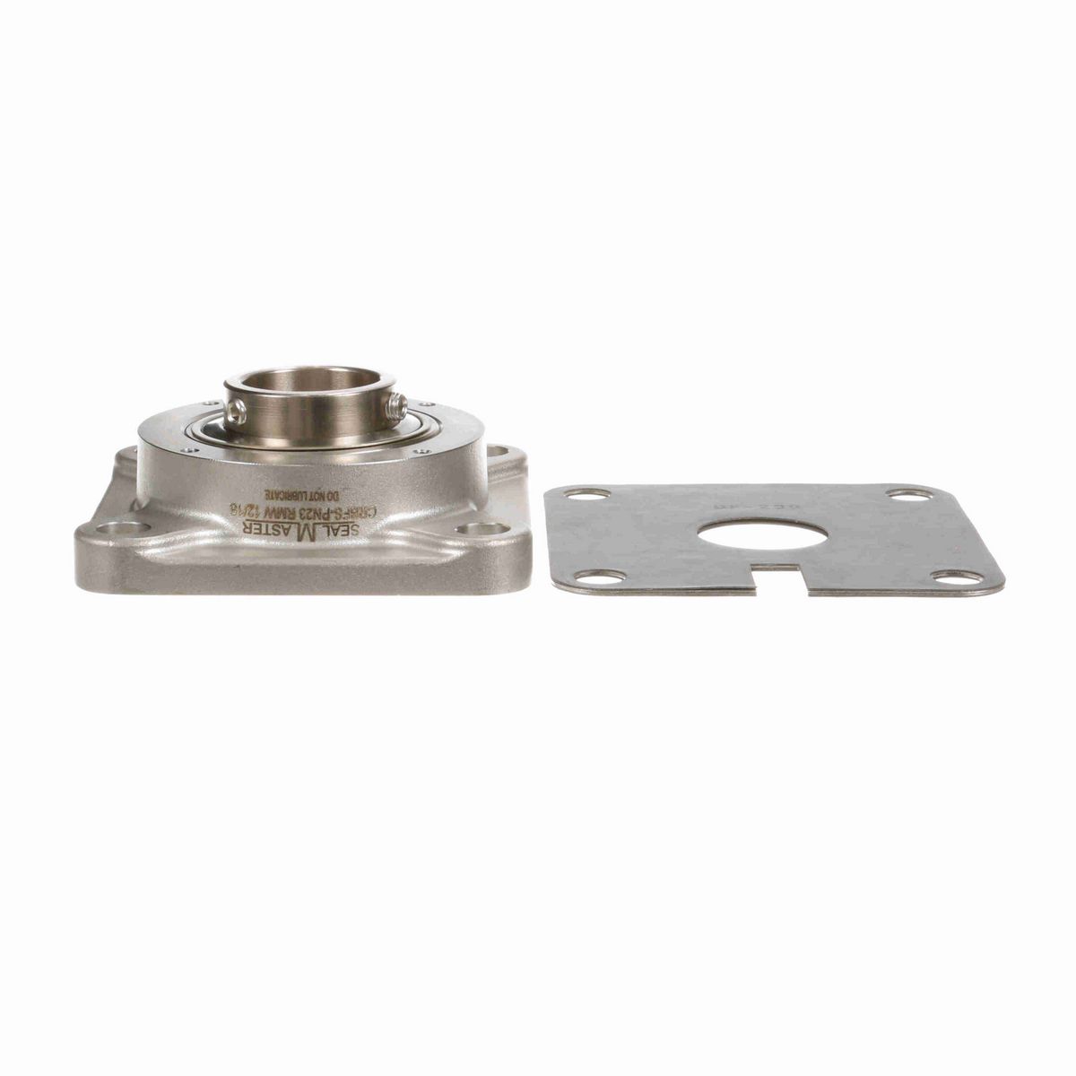 Sealmaster Mounted Stainless Steel Four Bolt Flange Ball Bearing - 52100 Bearing Steel, Phosphorus Nickel Coated - Setscrew Lock - Corrosion Resistant - Reduced Maintenance - Lubed for Life - CRBFS-PN23 RMW