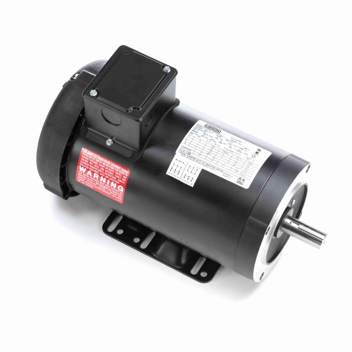 LEESON Speed Ratio Motor, 2 HP, 3 Ph, 60 Hz, 230/460 V, 1800 RPM, 145TC Frame, TEFC - Y368