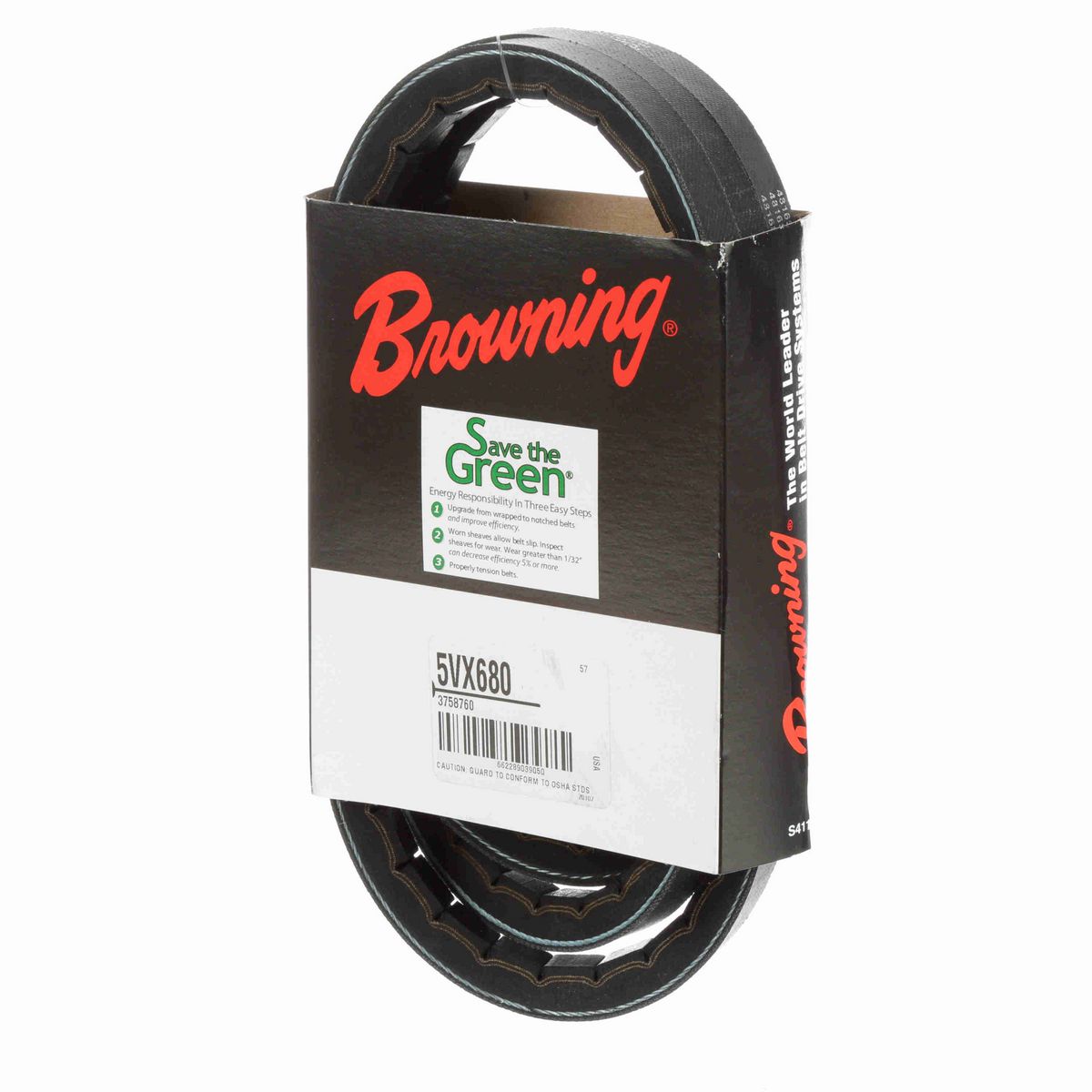 Browning EPDM Notched Belt 98% Efficient - 5VX680