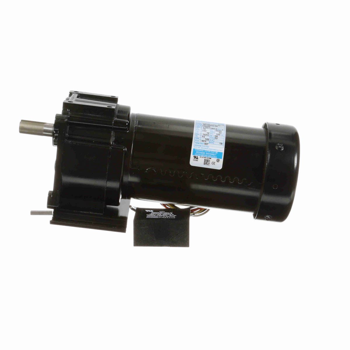 LEESON Parallel Shaft Gearmotor, 0.16 HP, 1 Ph, 60 Hz, 115 V, 90 RPM, 38 Frame, TEFC - M1145034.00