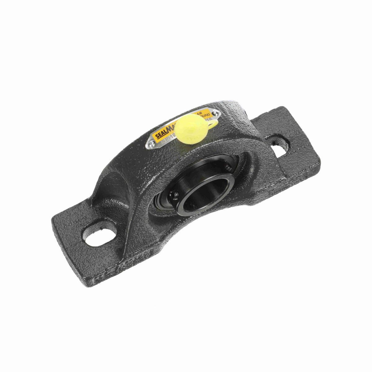Sealmaster Mounted Cast Iron Two Bolt Pillow Block Ball Bearing - 52100 Bearing Steel, Black Oxided - Setscrew Lock - Air Handling Housing Fit, Noise Tested - NP-19 CXU