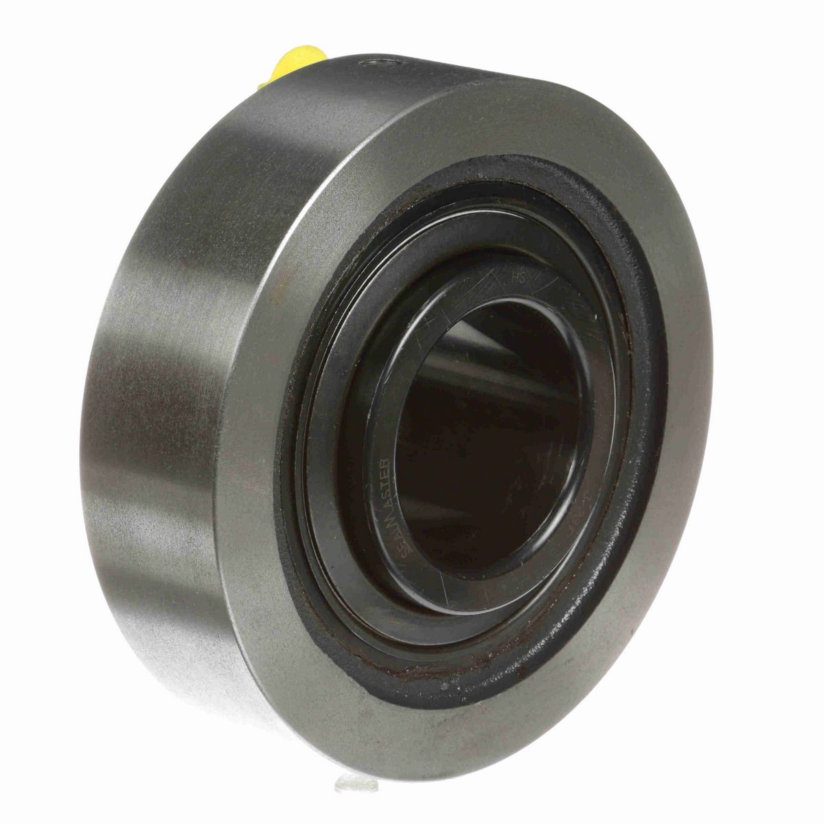 Sealmaster Mounted Cast Iron Cylindrical Cartridge Ball Bearing - 52100 Bearing Steel, Black Oxided - Concentric Lock - MSC-35T