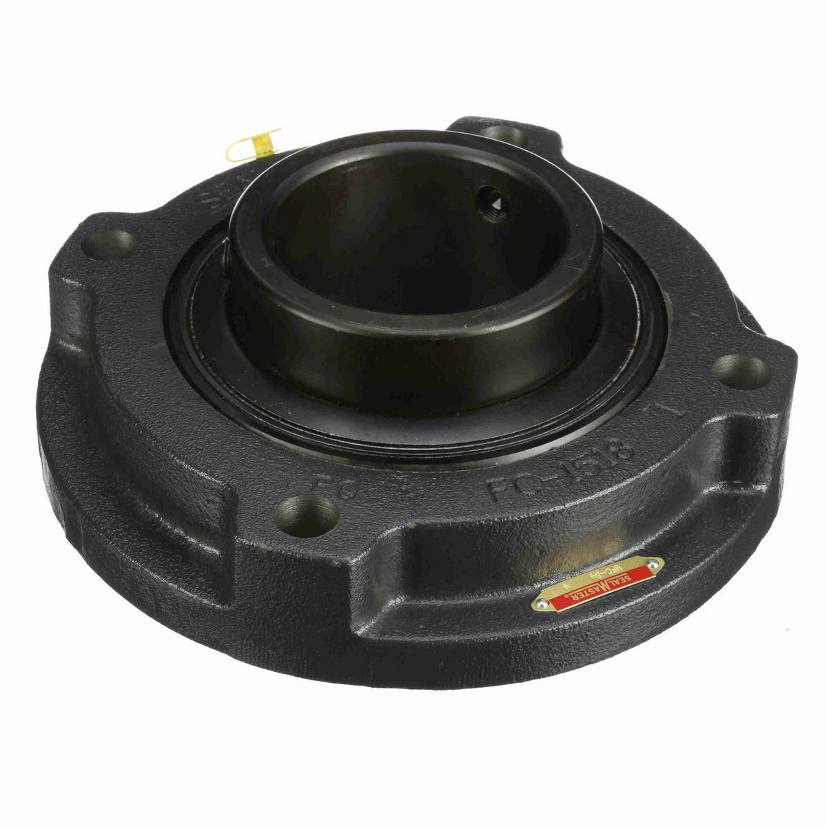 Sealmaster Mounted Cast Iron Flange Cartridge Ball Bearing - 52100 Bearing Steel, Black Oxided - Setscrew Lock - MFC-64