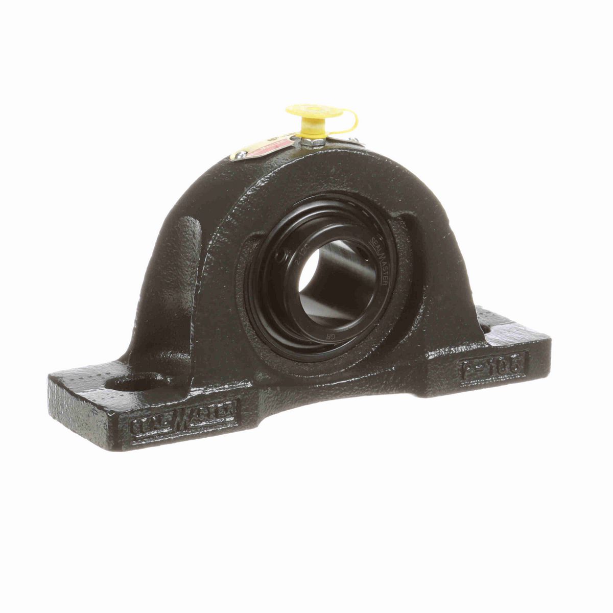 Sealmaster Mounted Cast Iron Two Bolt Pillow Block Ball Bearing - 52100 Bearing Steel, Black Oxided - Setscrew Lock - NP-18C