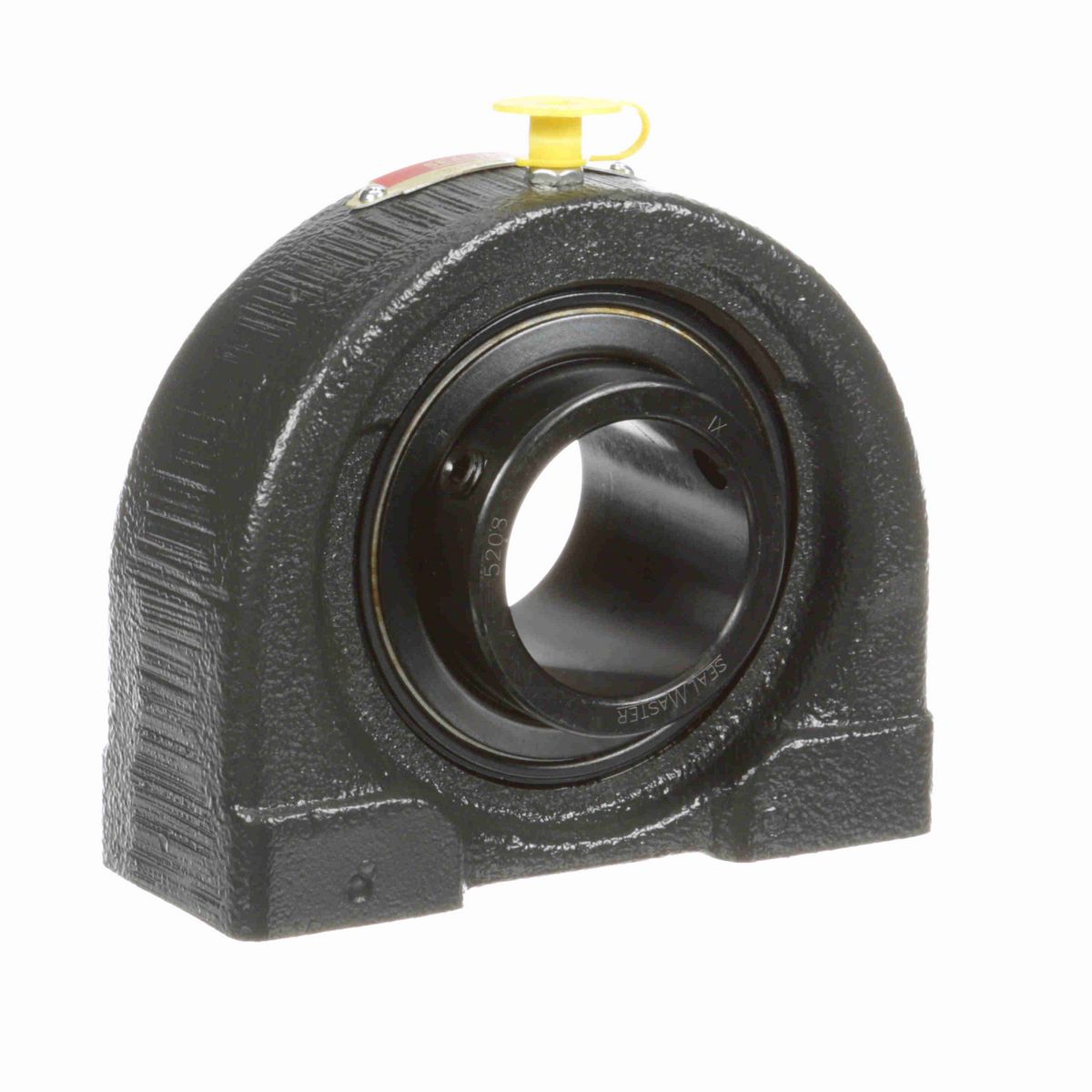 Sealmaster Mounted Cast Iron Tapped Base Pillow Block Ball Bearing - 52100 Bearing Steel, Black Oxided - Setscrew Lock - TB-208