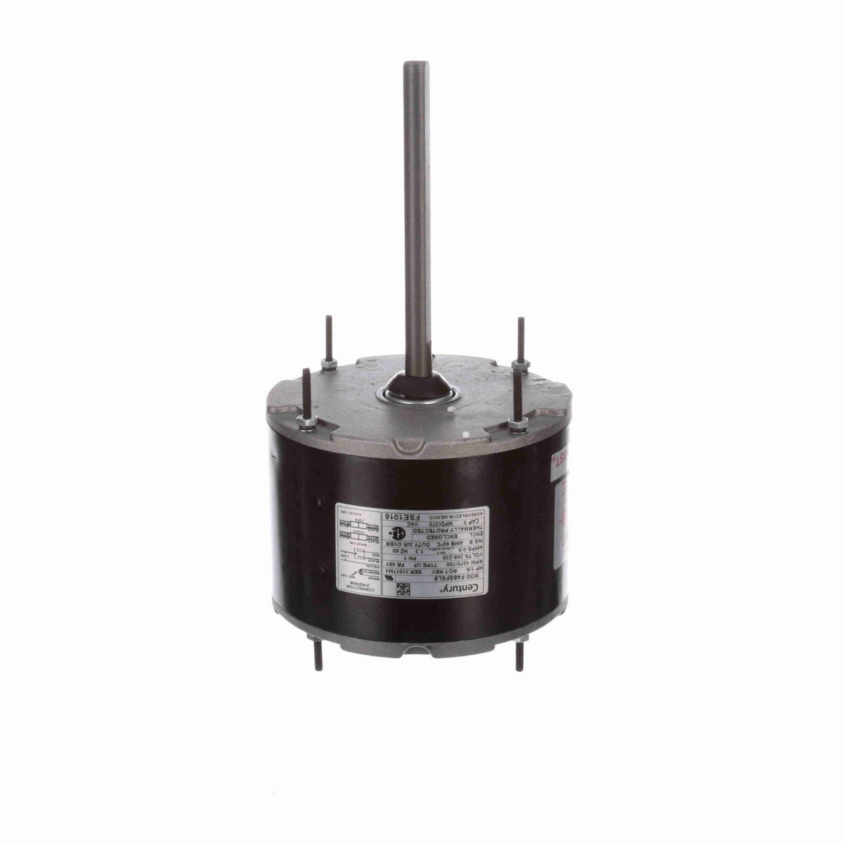 Century Condenser Fan Motor, 1/6 HP, 1 Ph, 60 Hz, 208-230 V, 1075/750 RPM, 1 Speed, 48 Frame, TEAO - FSE1016