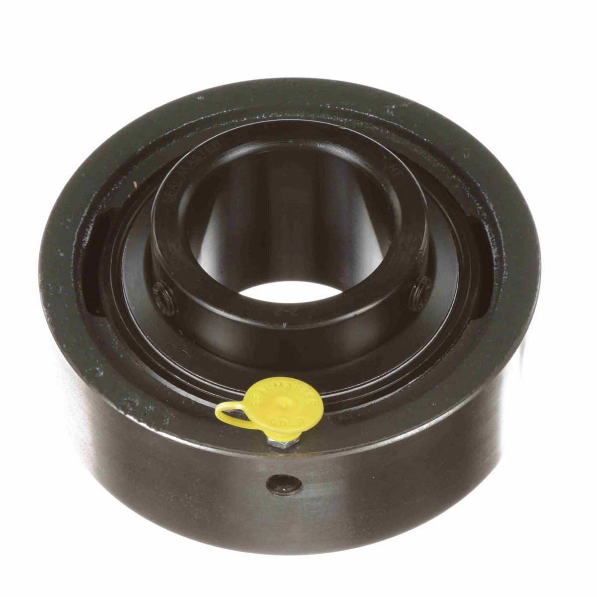 Sealmaster Mounted Cast Iron Cylindrical Cartridge Ball Bearing - 52100 Bearing Steel, Black Oxided - Setscrew Lock - SC-32
