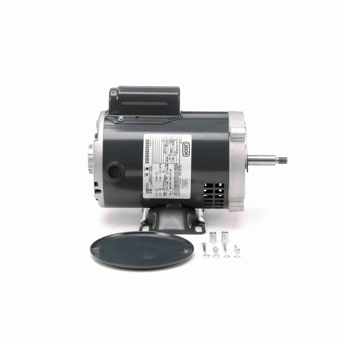 LEESON General Purpose Pump Motor, 0.75 HP, 1 Ph, 60 Hz, 115/208-230 V, 3600 RPM, 56J Frame, DP - J056