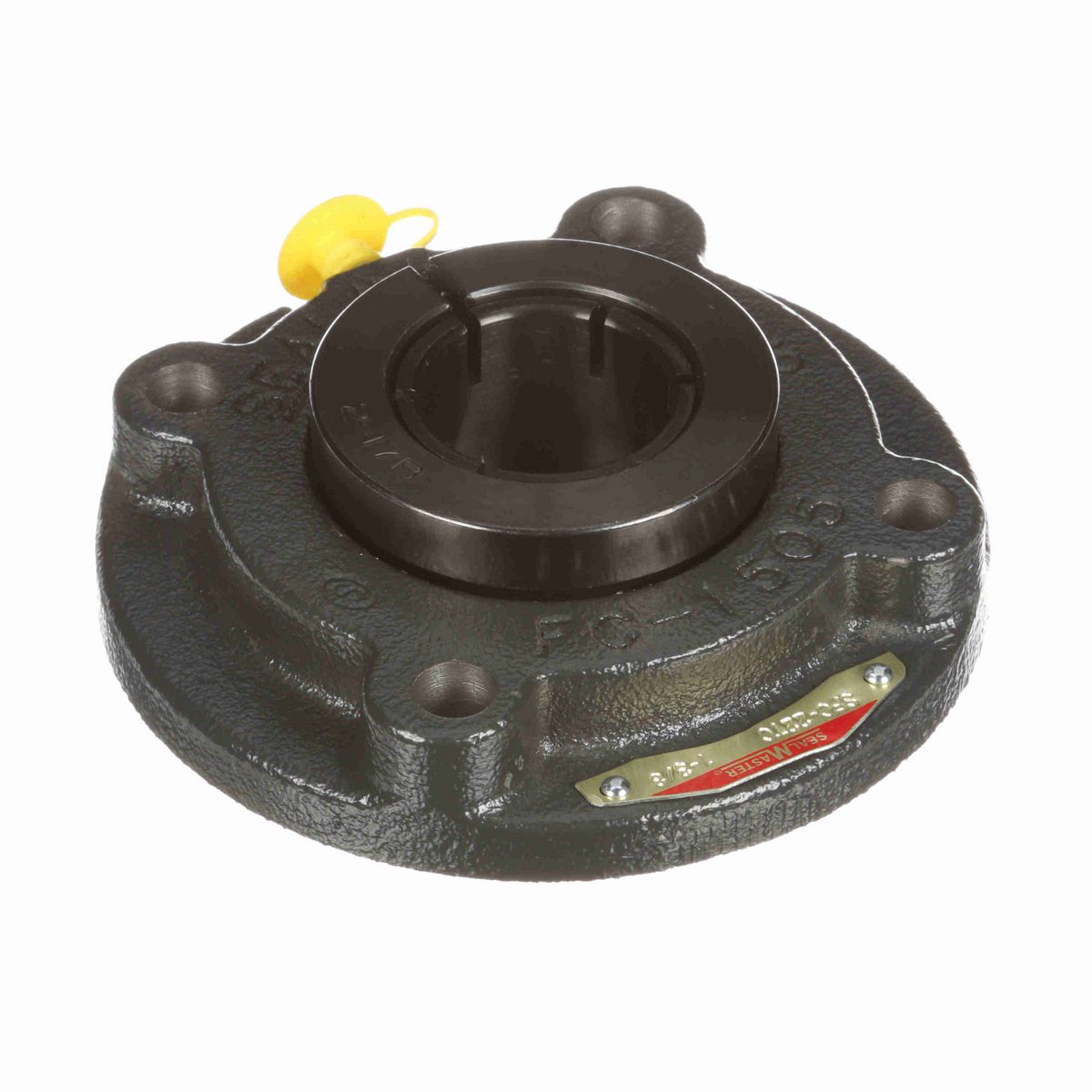 Sealmaster Mounted Cast Iron Flange Cartridge Ball Bearing - 52100 Bearing Steel, Black Oxided - Concentric Lock - SFC-22TC